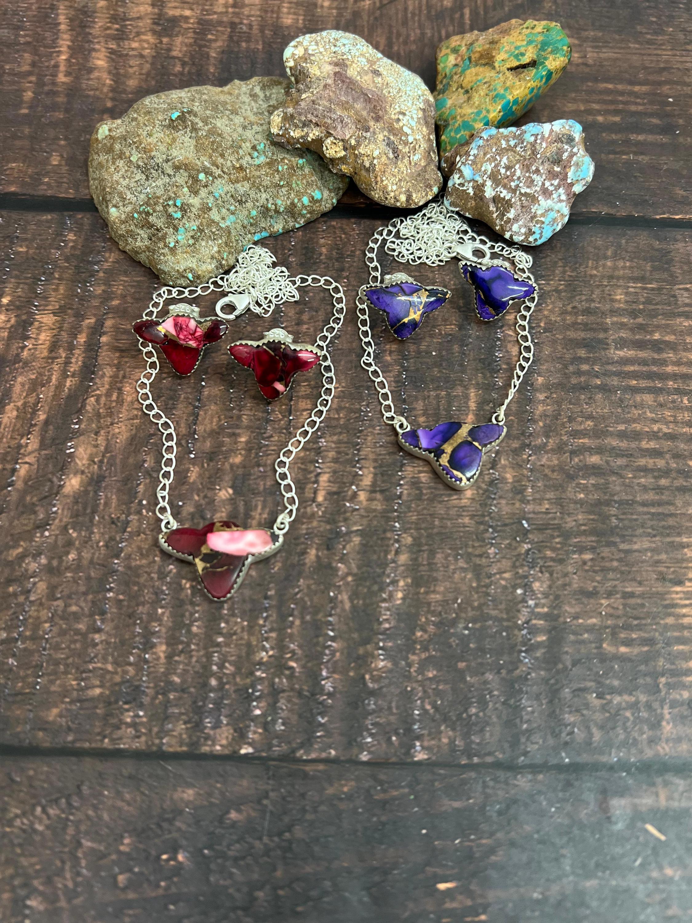 Handmade Sterling Silver Grape Dahlia, Dahlia Rose Bull Necklace
