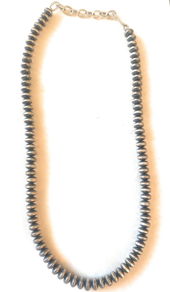 Handmade Sterling Silver 8mm Saucer Bead Necklace Canada