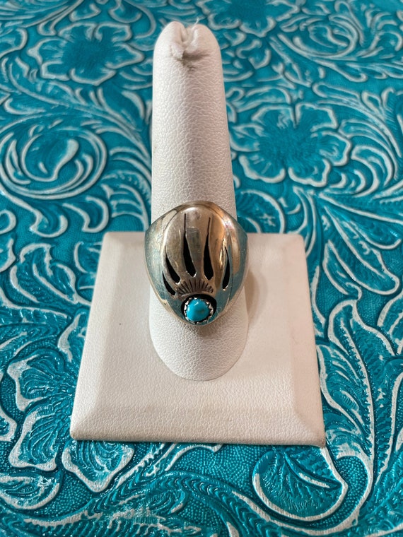 Turquoise bear shop claw ring
