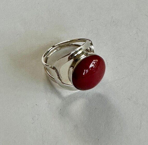Round Frame Ring w/ Red Jasper Ring - image 4