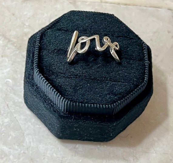 Cursive Love Sterling Silver Ring - image 4
