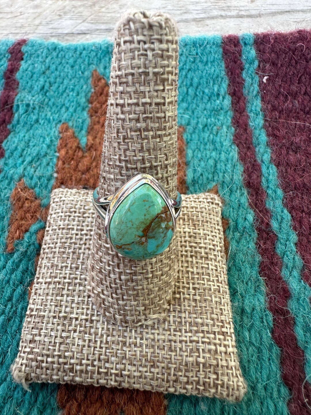 Handmade Single Tear Drop Stone Handmade Natural Turquoise Sterling ...