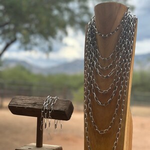Sterling Silber Handgemachte Büroklammer Kette Bild 6