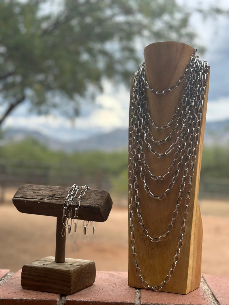 Sterling Silber Handgemachte Büroklammer Kette Bild 6