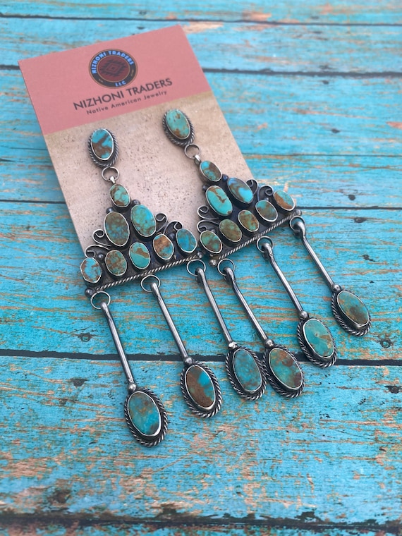 Navajo Jacqueline Silver Royston Turquoise & Ster… - image 1