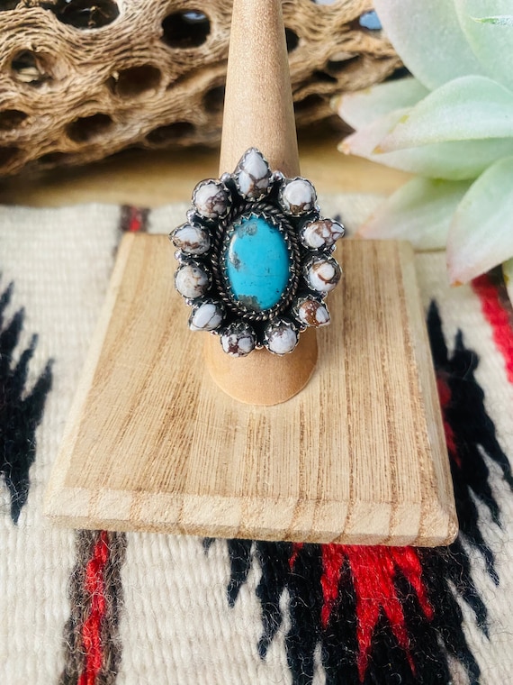Handmade Sterling Silver, Wild Horse & Turquoise … - image 1