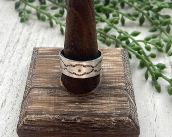 Handcrafted Sterling Silver Hand-stamped Ring Band