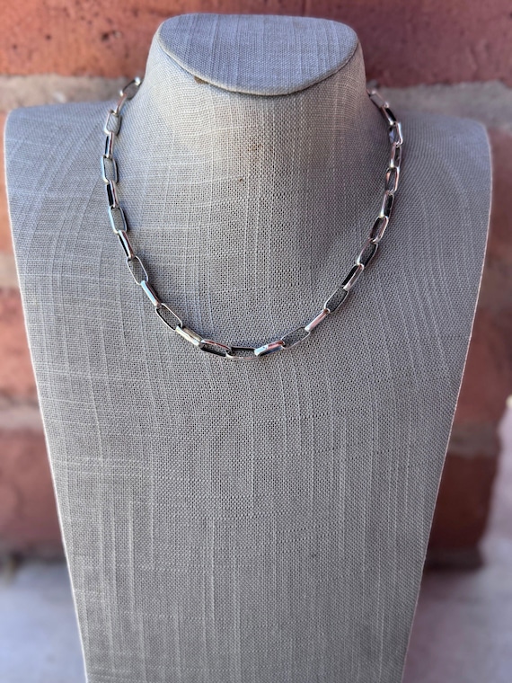 Handmade Sterling Silver Paper Clip Chain Necklace