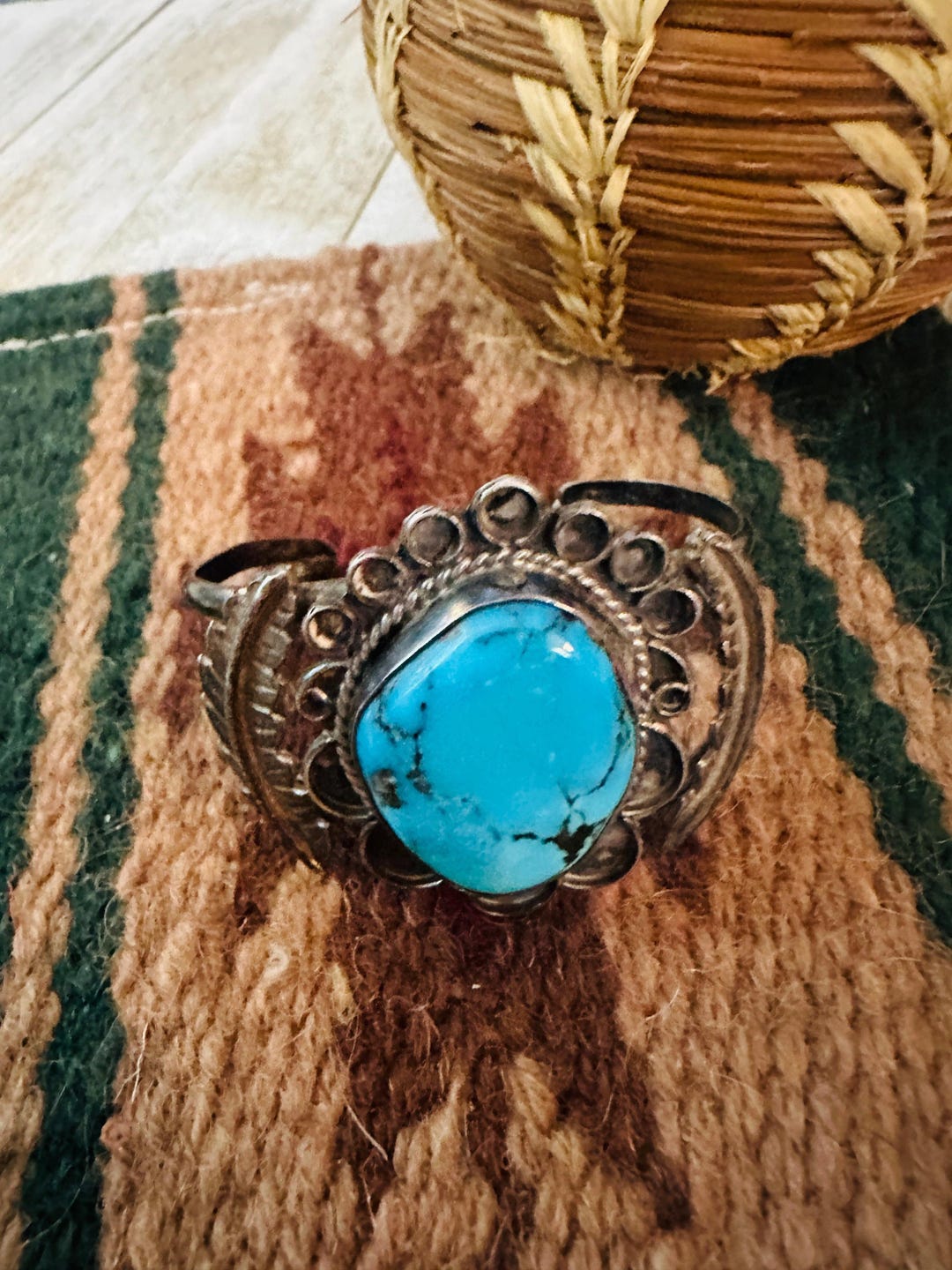 Old Pawn Navajo Turquoise & Sterling Silver Cuff Bracelet - Etsy