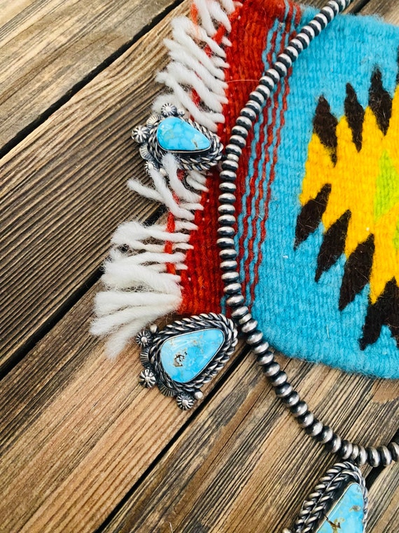 Navajo Sterling Silver & Turquoise Necklace Set b… - image 4