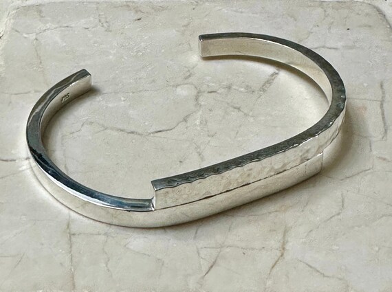 Hammered and Smooth Overlap Cuff Bracelet - image 2
