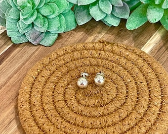 Aretes de bola de plata esterlina hechos a mano en México