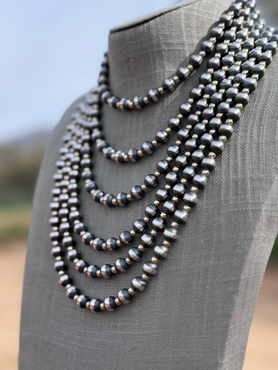 Handcrafted Patterned Gold Overlay & Sterling Sil… - image 3