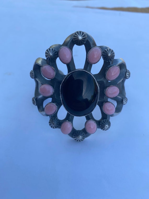 Chimney Butte Sterling Silver Onyx & Queen Pink C… - image 2