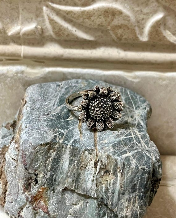 Sunflower Sterling Silver Ring - image 2
