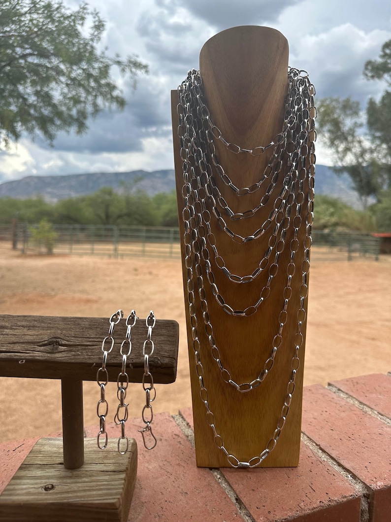 Sterling Silber Handgemachte Büroklammer Kette Bild 10
