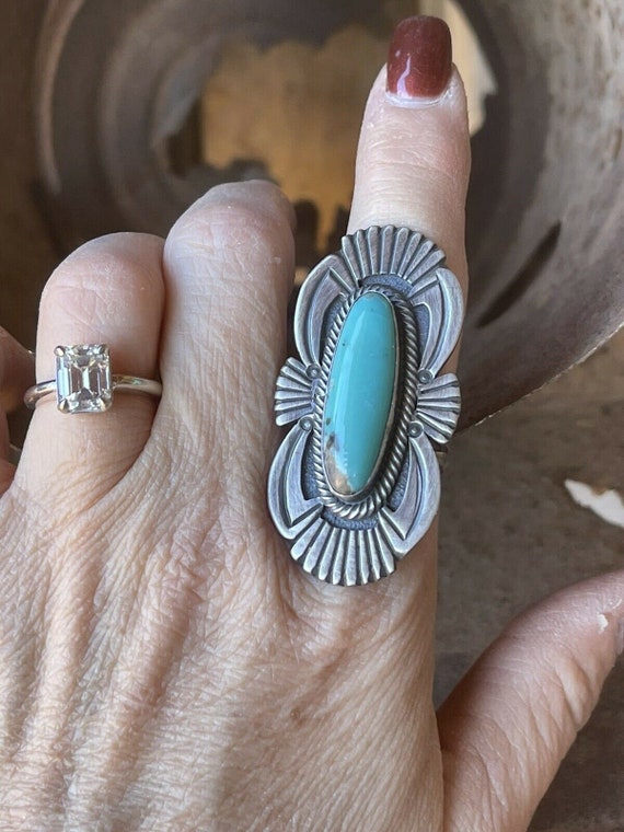 Navajo Handmade Turquoise & Sterling Silver Navaj… - image 8