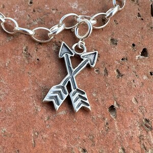 Handcrafted Sterling Silver Double Arrow Charm