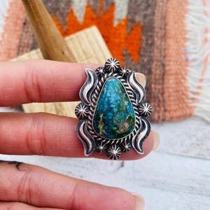 Navajo Kingman Web Turquoise & Sterling Silver Ring Size 6 - Etsy