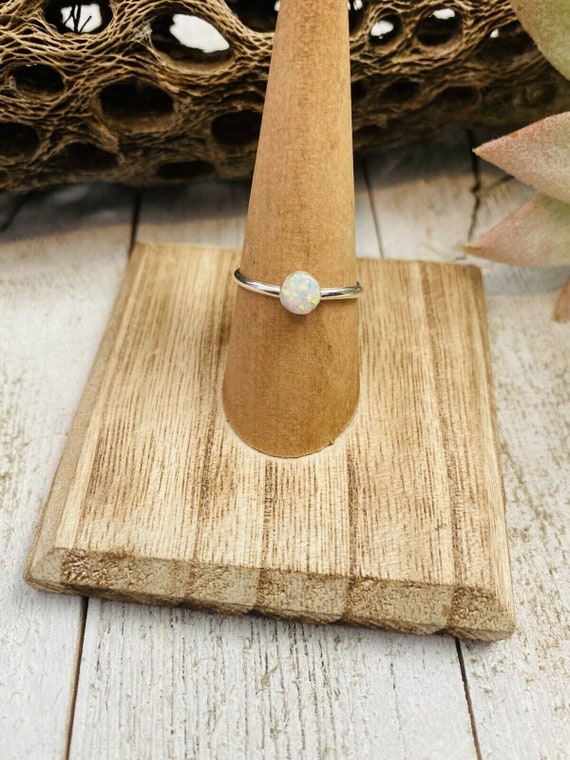 Zuni Sterling Silver & White Opal Ring