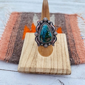 Navajo Kingman Web Turquoise & Sterling Silver Ring Size 6 - Etsy