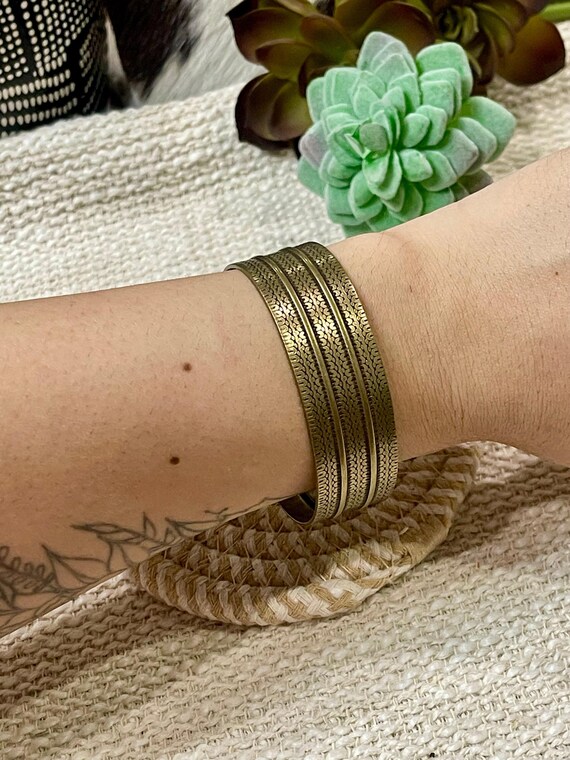 Vintage Handmade Copper Cuff - image 2
