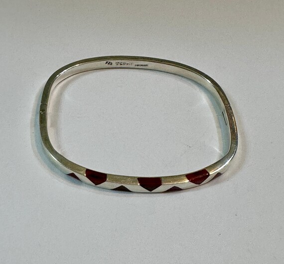 Hinged Bangle W/ Red Jasper Triangles - image 5