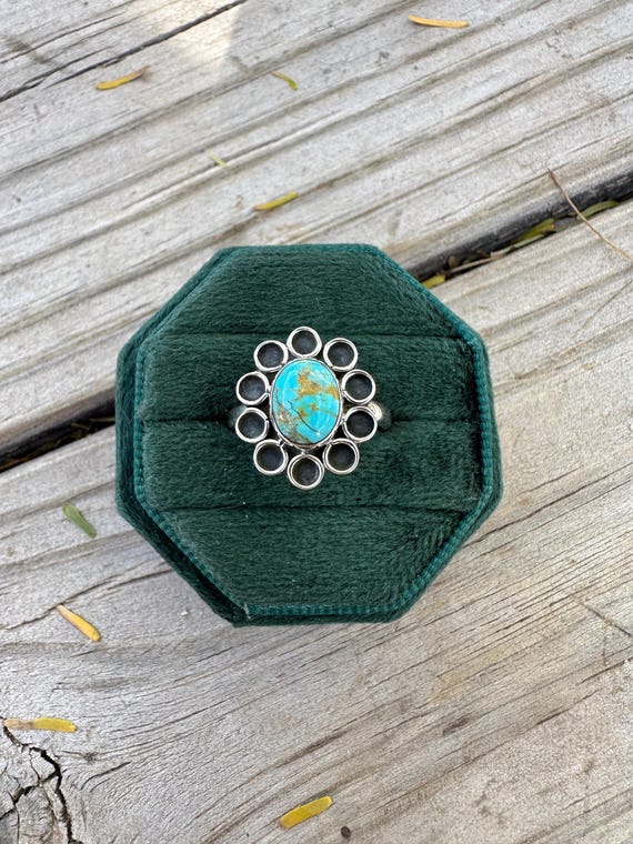 Jasmin Handmade Adjustable Turquoise Sterling Sil… - image 1