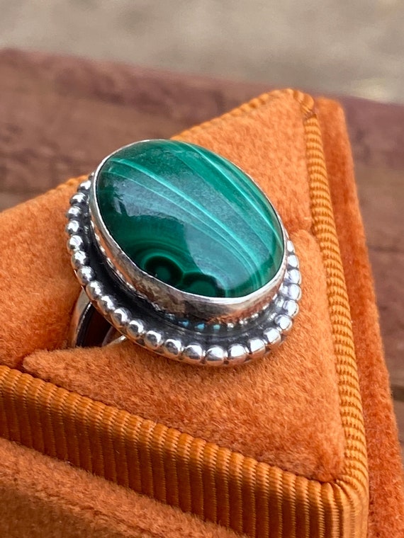Navajo Malachite & Sterling Silver Rings