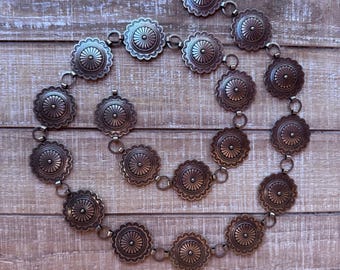Handmade Nickel Silver Concho Belt 42"