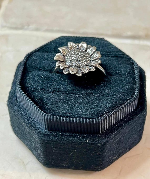 Sunflower Sterling Silver Ring - image 1