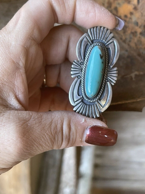 Navajo Handmade Turquoise & Sterling Silver Navaj… - image 2