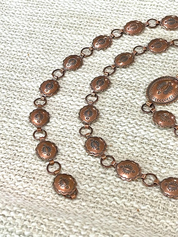 Handmade Copper Concho Belt - image 3
