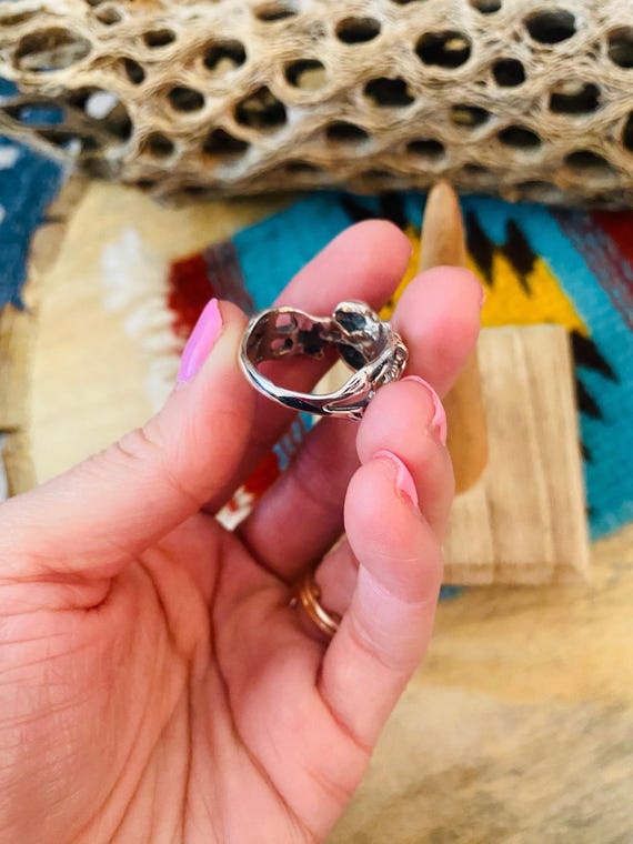 Handmade Sterling Silver Skeleton Adjustable Ring - image 6