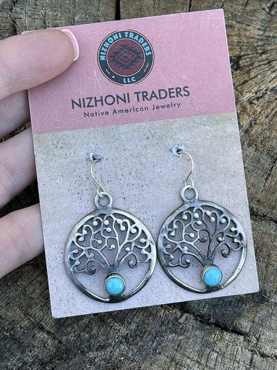 Navajo Sterling Silver Turquoise Tree Of Life Dan… - image 4