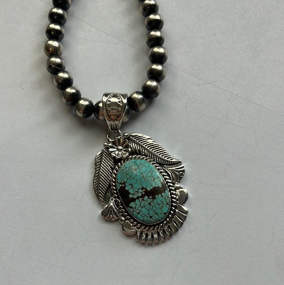 Handmade Sterling Silver & Number 8 Turquoise Pen… - image 5
