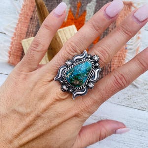 Navajo Kingman Web Turquoise & Sterling Silver Ring Size 6 - Etsy
