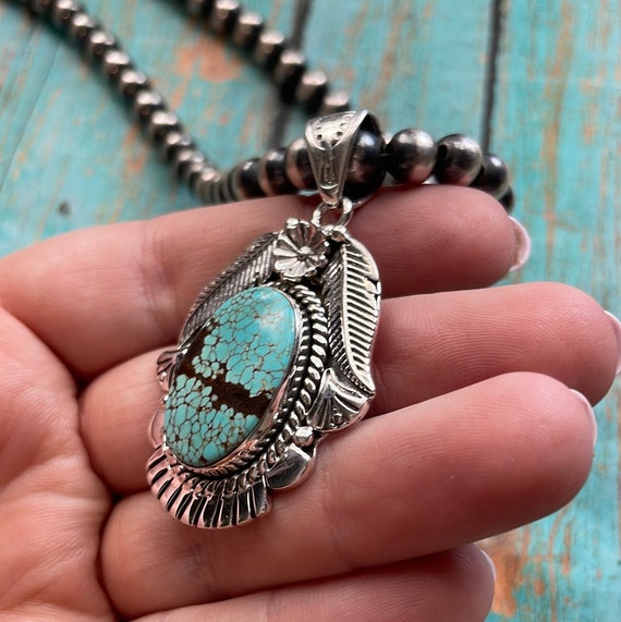 Handmade Sterling Silver & Number 8 Turquoise Pen… - image 3