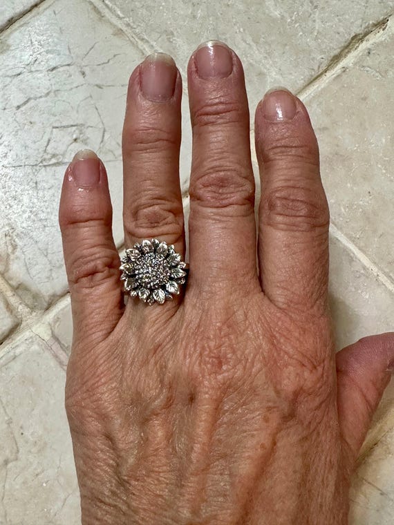 Sunflower Sterling Silver Ring - image 3