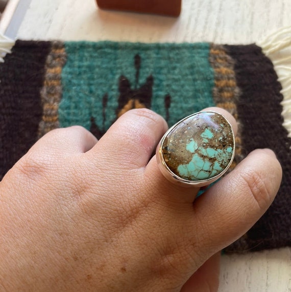 Navajo Number 8 Turquoise & Sterling Silver Ring … - image 5