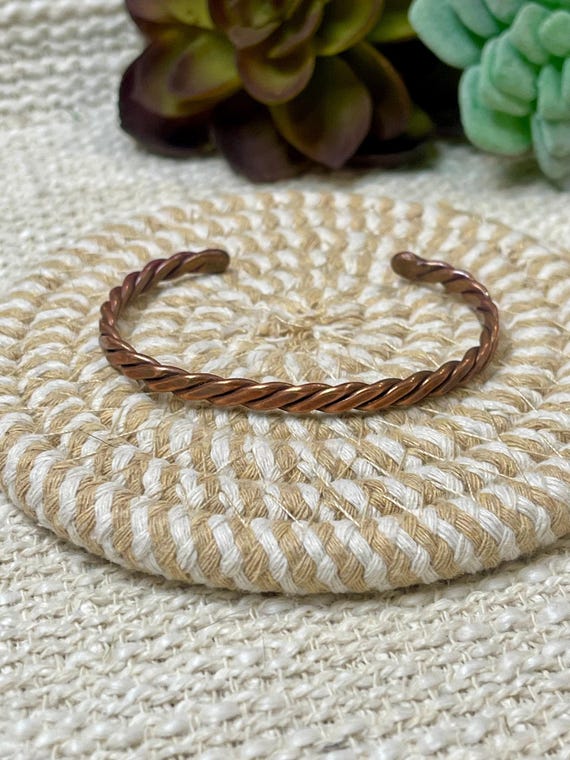 Vintage Handmade Copper Cuff - image 1