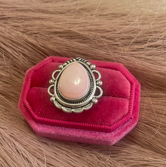 Gorgeous Navajo Pink Peruvian Opal And Sterling S… - image 3
