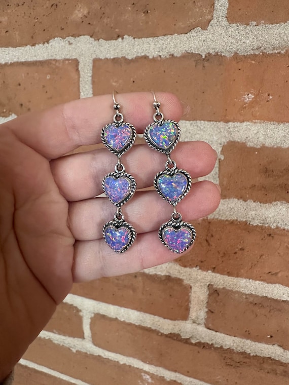 Handmade Purple Fire Opal and Sterling Silver Hand