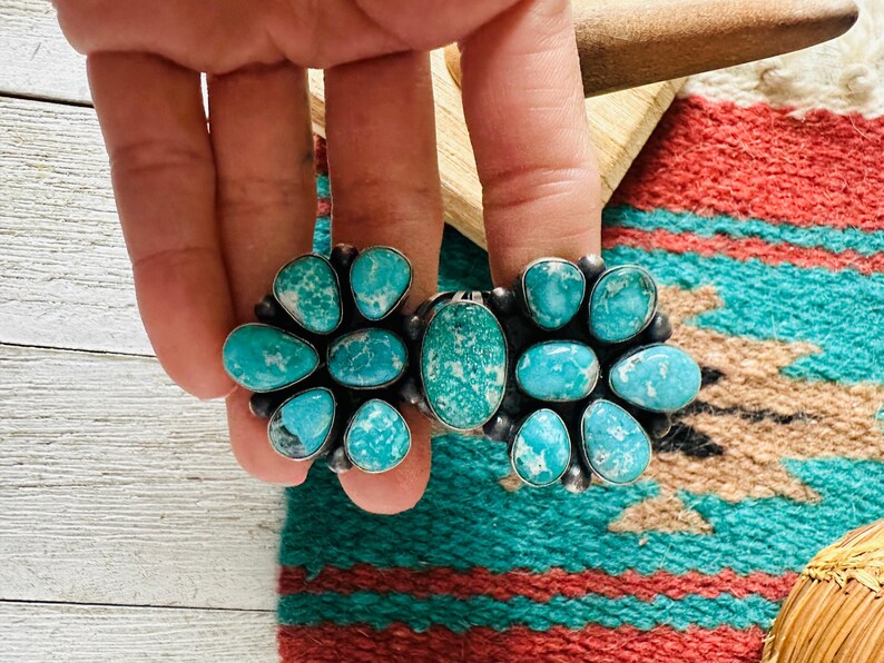 Navajo Sterling Silver & Kingman Turquoise Ring Size 7 - Etsy