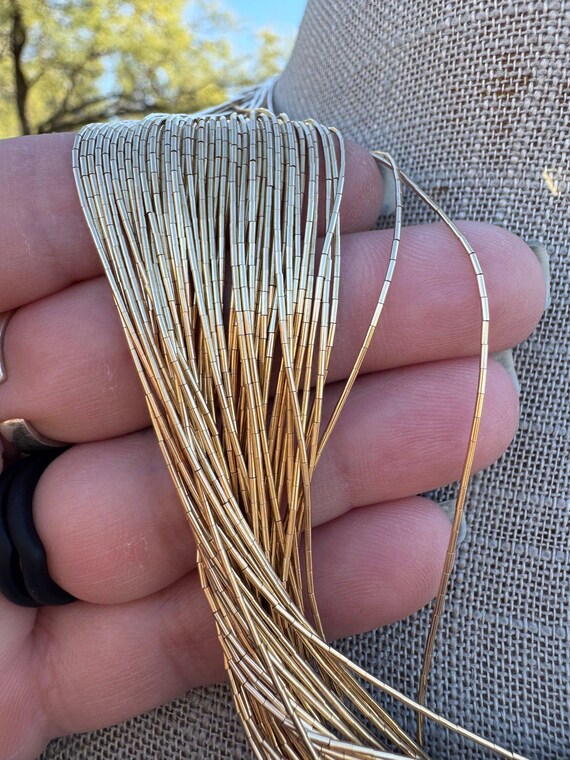 Handmade Liquid Gold 50 Strand Necklace 18" View 4