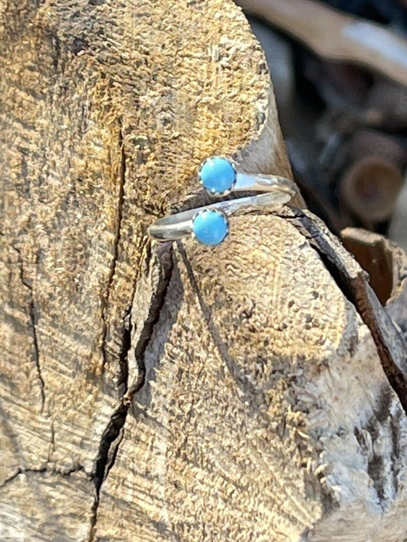 Navajo Turquoise Double Stone & Sterling Silver Ad
