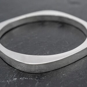 Heavy Squared Sterling Silver Bangle