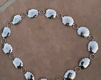Beautiful Navajo Handmade Nickel Silver Concho Belt