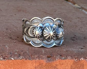 The Cassidy Sterling Flower Cigar Band Ring