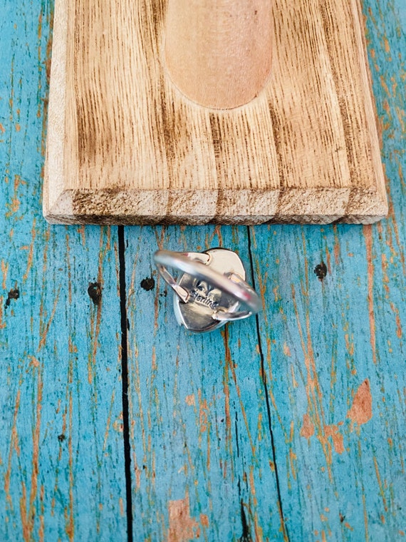 Navajo Kingman Turquoise & Sterling Silver Ring S… - image 5